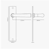 Manilla para puertas Apsley con placa larga (con muelle) - Bronce