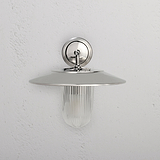 Kensington, aplique de pared con vidrio acanalado - Níquel pulido
