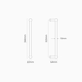 Tirador simple Harper de 320 mm - Bronce