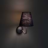 Aplique de pared en bronce con pantalla de lino gris basalto