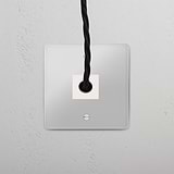 Salida de cable (marco individual) - Transparente (inserción blanca)