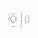 Pomo para puertas Poplar con placa corta (con muelle) - Bronce