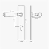 Manilla para puertas Digby con placa larga (con muelle) y cerradura europea - Níquel pulido
