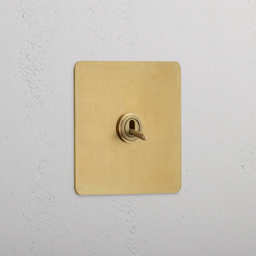 Interruptor de palanca individual en latón antiguo - Accesorio para casa moderna