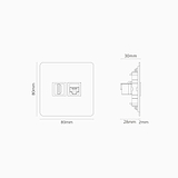 Toma RJ45 con HDMI (marco individual) - Latón antiguo (inserción negra)