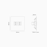 Toma HDMI x2 (marco individual) - Latón antiguo (inserción negra)