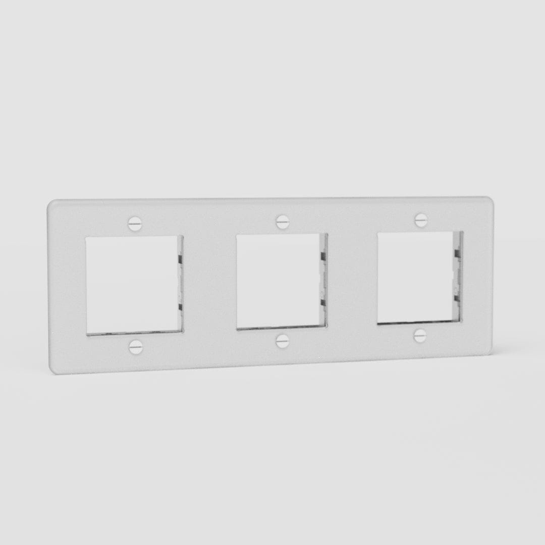 Placa de interruptor triple 45mm EU en traslúcido y blanco - Accesorio integral para control de interruptores