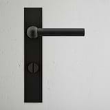 Manilla para puertas Harper con placa larga (con muelle) y sistema giratorio - Bronce
