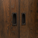 Regent tirador mediano embutido para puertas en bronce, con diseño rectangular elegante.