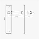 Manilla para puertas Digby con placa larga (fija) - Bronce