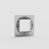 Placa de interruptor individual de 45mm EU en traslúcido y blanco - Accesorio esencial para interruptor, sobre fondo blanco