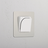 Interruptor simple hotelero para llave tarjeta - Níquel pulido y blanco
