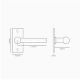 Manilla para puertas Harper con placa corta (con muelle) - Níquel pulido