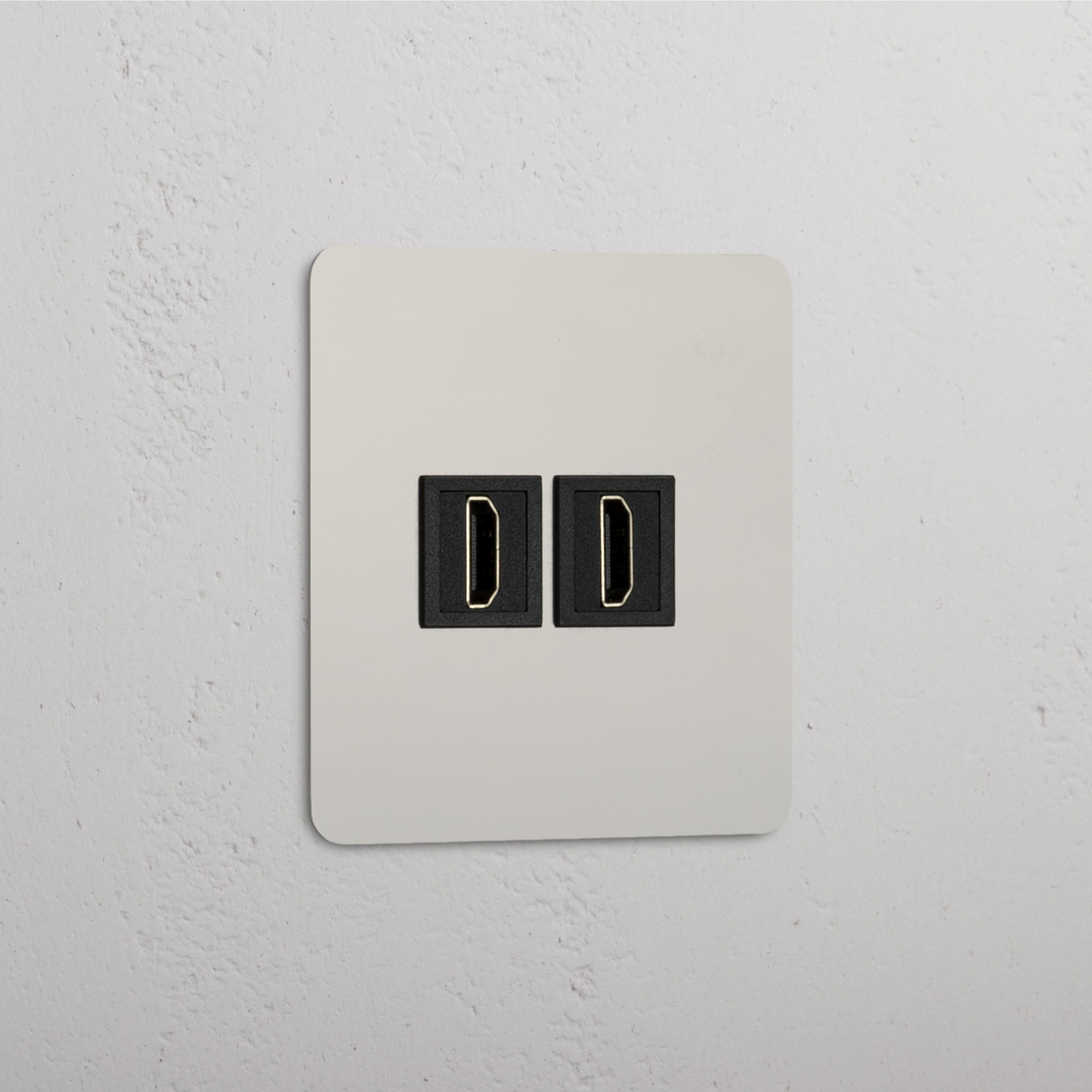 Accesorio doble para video de alta definición: Módulo individual HDMI x2 en níquel pulido y negro