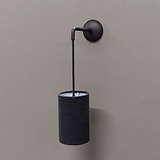 Aplique de pared Primrose en bronce con pantalla de lino