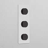 Regulador de luz x3 vertical (marco triple) - Pintable y bronce
