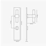 Manilla para puertas Harper T con placa larga (con muelle) y sistema giratorio - Bronce
