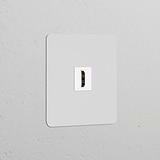 Enchufe HDMI (marco individual) - Pintable (inserción blanca)