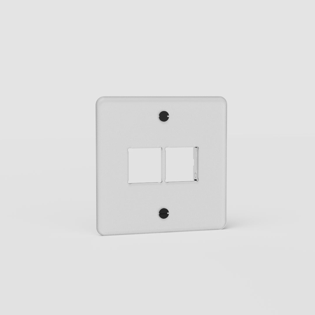 Placa de interruptor doble individual Keystone EU en traslúcido y negro - Herramienta sencilla para control de la luz