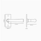 Manilla para puertas Apsley con placa corta (fija) - Bronce