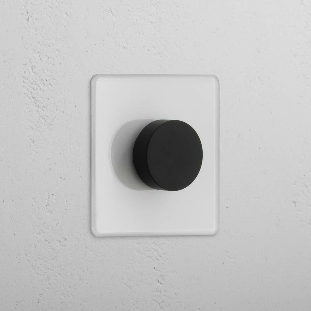 Interruptor individual regulador de luz sofisticado en bronce y traslúcido - Accesorio para control de intensidad de la luz