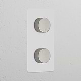 Regulador de luz x2 vertical (marco doble) - Pintable y níquel pulido