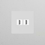 Enchufe HDMI x2 (marco individual) - Pintable (inserción blanca)