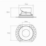 Luz focal Buxton de 50mm ajustable con protección contra fuego - Blanco