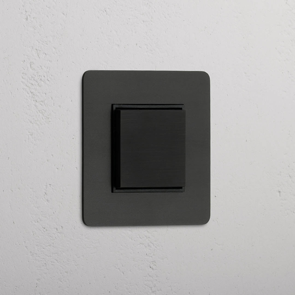 Interruptor de balancín central en bronce y negro - Control conveniente