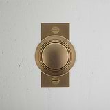 Manilla para puerta Poplar con placa corta de latón antiguo, con muelle.
