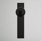 Pomo para puertas Poplar con placa larga (sin muelle) - Bronce
