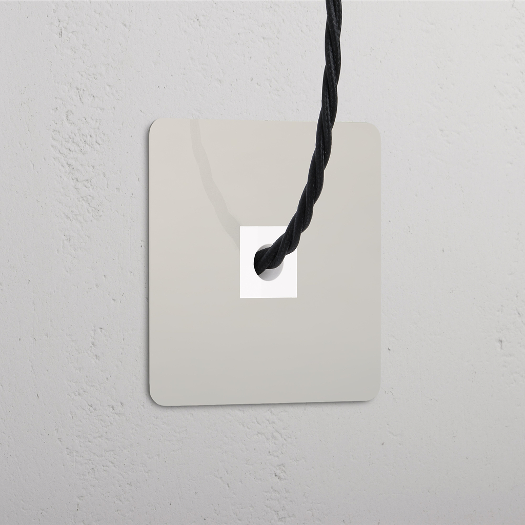 Salida de cable simple - Níquel pulido y blanco