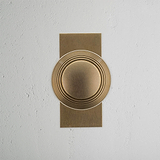Pomo para puertas Poplar con placa corta (sin muelle) - Latón antiguo