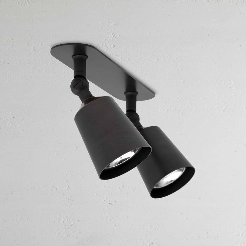 Lámpara de techo doble Perryn de 50 mm - Bronce