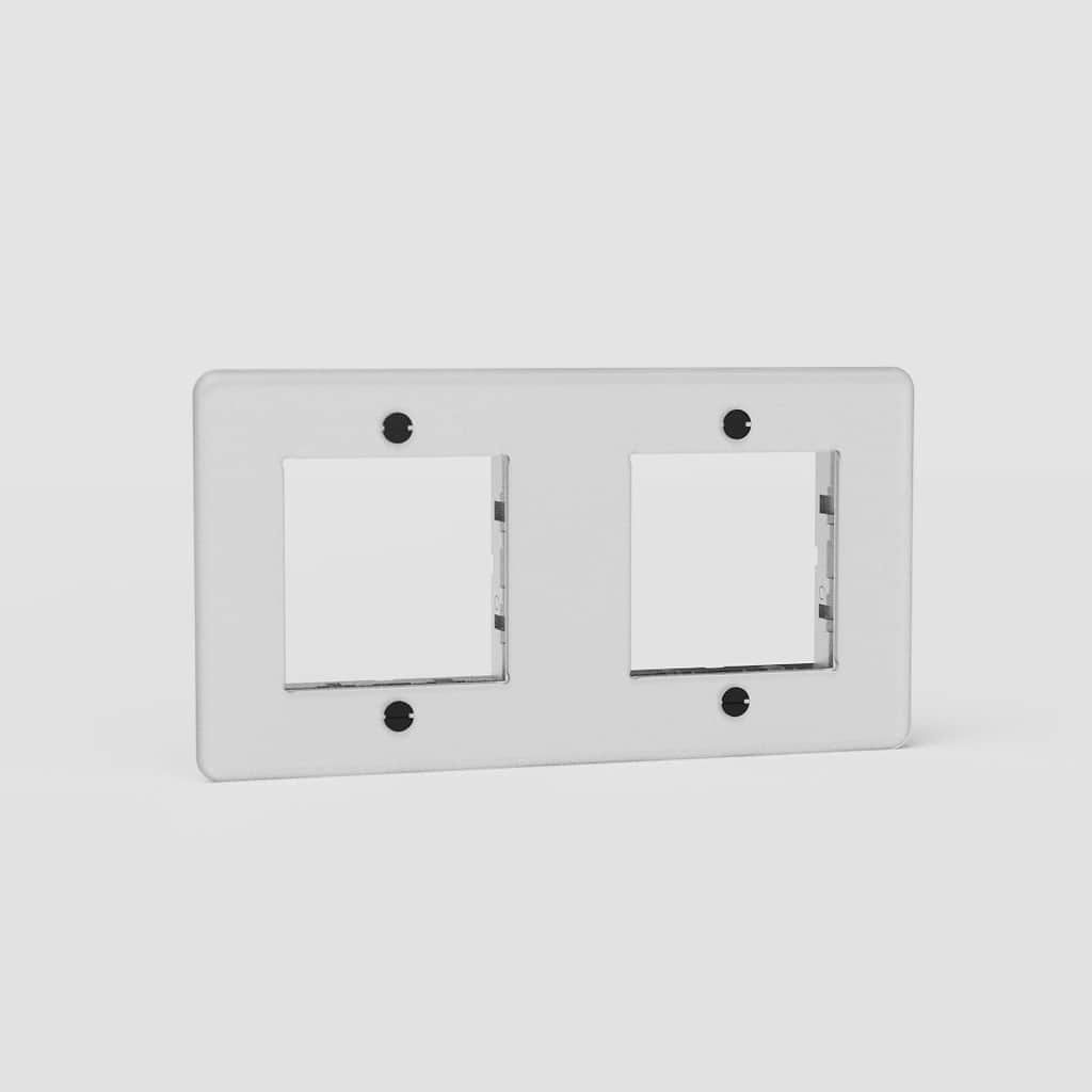 Placa de interruptor doble 45 mm EU - Traslúcido y negro