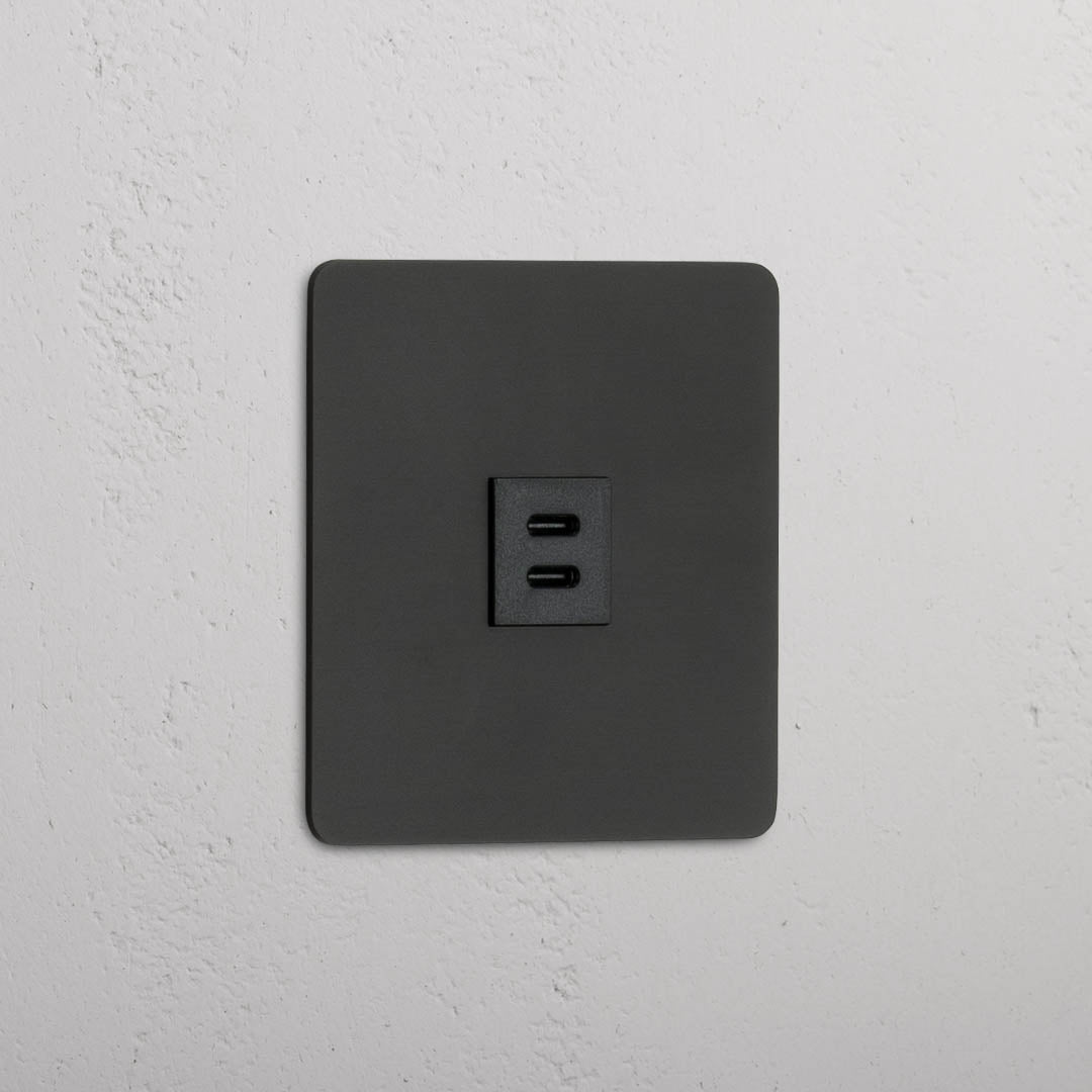 Enchufe individual USB-C de 30W - Bronce y negro