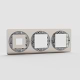 Placa de interruptor triple Keystone x1 y 45 mm x2 EU - Níquel pulido