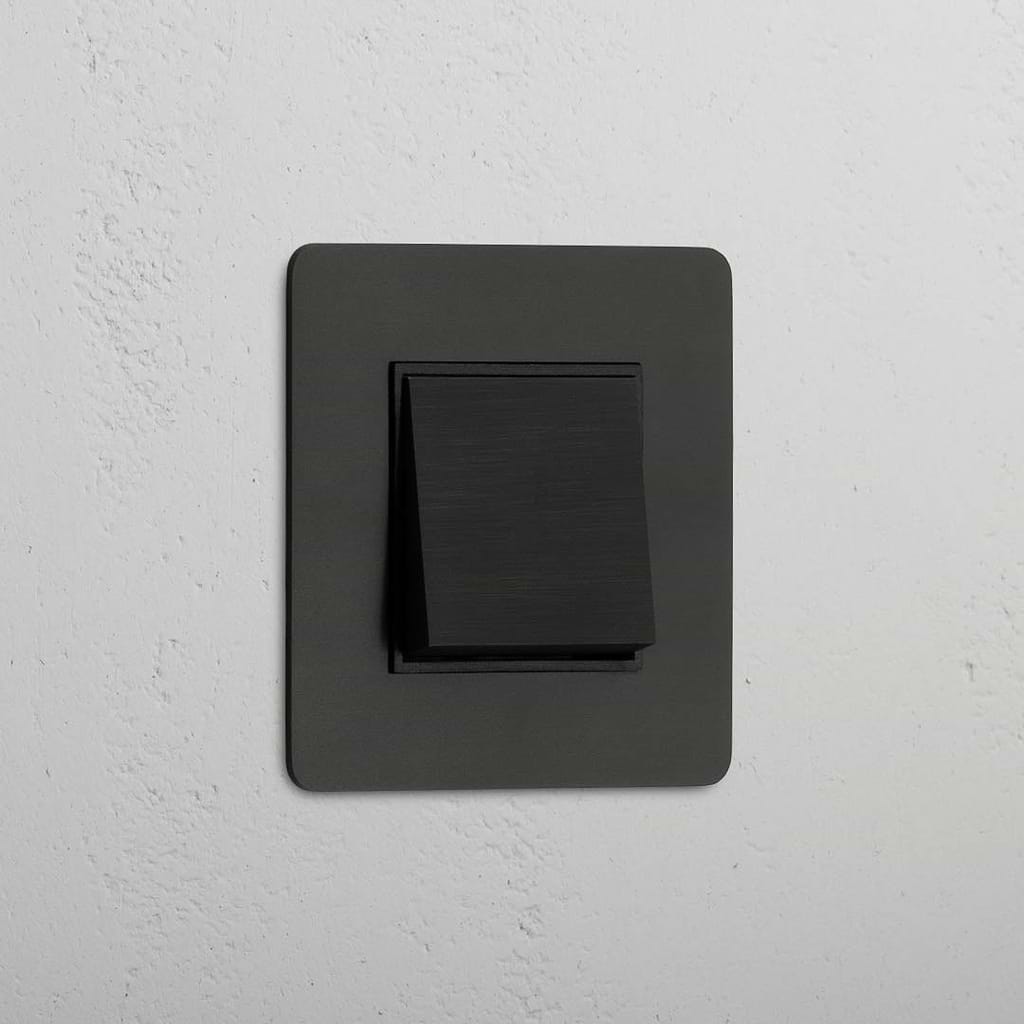 Interruptor individual de balancín (retráctil) - Bronce y negro