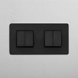 Interruptor doble de balancín x4 - Bronce y negro