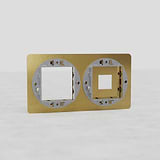 Placa de interruptor doble Keystone x1 y  45 mm x1 EU - Latón antiguo