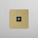 Antique Brass Black Single Satellite Module, Sleek Design on White Background