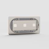 Triple Outlet Switch Plate in Polished Nickel EU - Three-Outlet Light Switch Plate in Polished Nickel on White Background