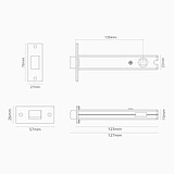 Serrure de Salle de Bain 100mm - Nickel Poli