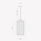 Windsor Suspension Grand Format en Verre Opalin - Nickel Poli