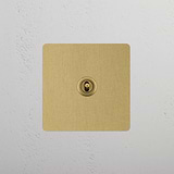 Central Antique Brass Single Toggle Switch, Functional and Stylish on White Background