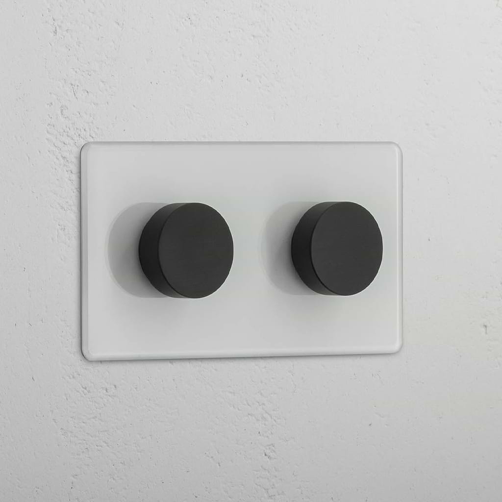 Sophisticated Double Dimmer Switch in Clear Bronze - Adjustable Light Control Accessory