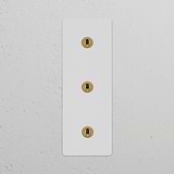 Interrupteur VV à Levier x3 Vertical (Plaque Triple) - Laiton Ancien Peignable