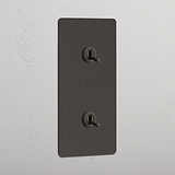 Double Vertical Toggle Switch in Bronze - User-Friendly Light Management