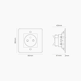Prise de Courant Ronde Type E (Plaque Simple) - Transparent (Insert Blanc)