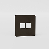 Dual-Function Single Keystone Switch Plate EU in Bronze - Functional Light Switch Equipment